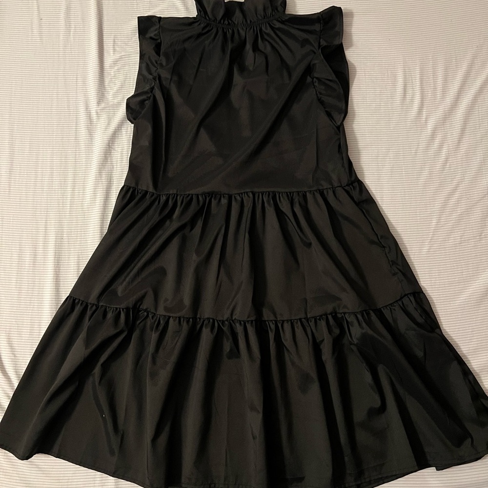 Amazon Black Ruffled Mini Dress